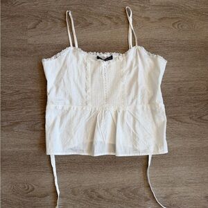 Brandy Melville White Lace Trimmed tank NWT